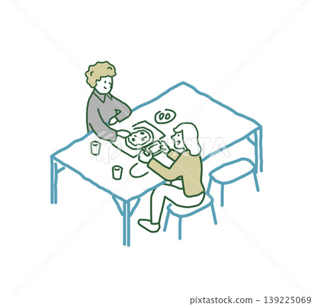 People eating at outdoor tables People eating at outdoor tables 139225069