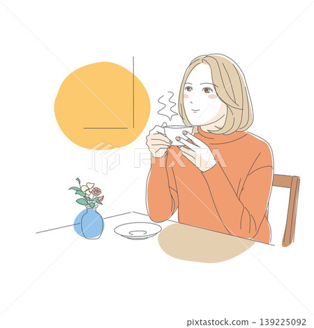 A woman relaxing in a cafe A woman relaxing in a cafe 139225092