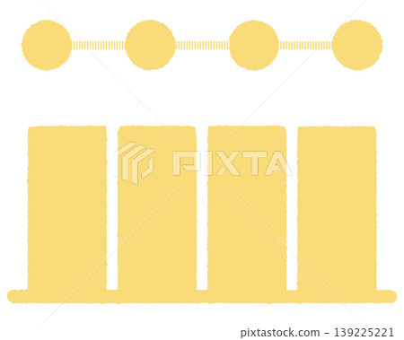 Simple line and bar graph icons, parallel, yellow. Simple line and bar graph icons, parallel, yellow. 139225221