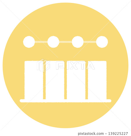 Simple line and bar graph icons, parallel, yellow background. Simple line and bar graph icons, parallel, yellow background. 139225227