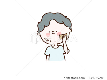 插圖描繪了一位男士使用吸油紙控制臉部油光和多餘油脂的情景(男士美容/護膚) 插圖描繪了一位男士使用吸油紙控制臉部油光和多餘油脂的情景(男士美容/護膚) 139225283