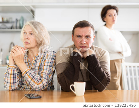 Family quarrel of three people Family quarrel of three people 139225450