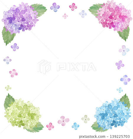 水彩繡球花畫框 水彩繡球花畫框 139225703