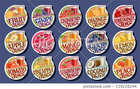 Vector label set for Fruit Juice 139226244