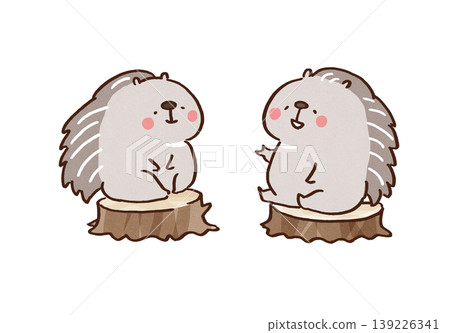 A psychological metaphor: An illustration of porcupines sitting and chatting at a perfect distance from each other, without hurting each other's feelings. A psychological metaphor: An illustration of porcupines sitting and chatting at a perfect distance from each other, without hurting each other's feelings. 139226341