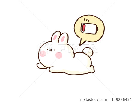 An illustration of a rabbit collapsing from exhaustion after running out of energy (burnout/overwork). An illustration of a rabbit collapsing from exhaustion after running out of energy (burnout/overwork). 139226454