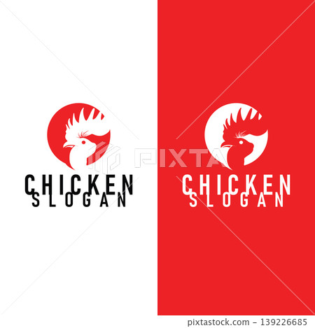 Minimalist chicken logo simple clean vector for modern brand and startup 139226685