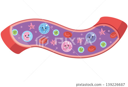 Various cells in blood vessels (unnamed) 139226687