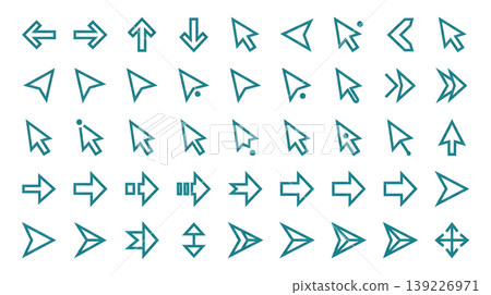 Geometric Teal Arrow Set 139226971