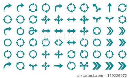 Geometric Teal Arrow Set 139226972