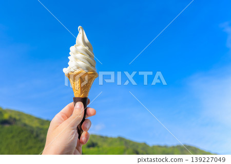 Blue sky and soft cream Blue sky and soft cream 139227049