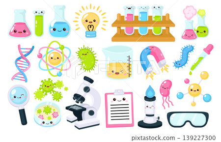 Cute back to school, science, chemistry biology lab clipart 139227300