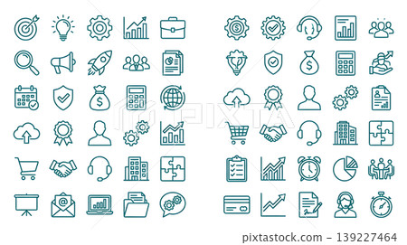 Business icon set 139227464