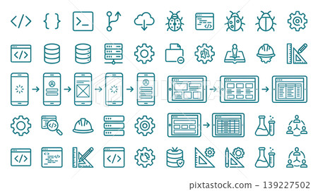 Minimal Teal Developer Engineer Material Set 139227502