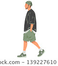 一個穿著休閒服的男人正在行走 139227610