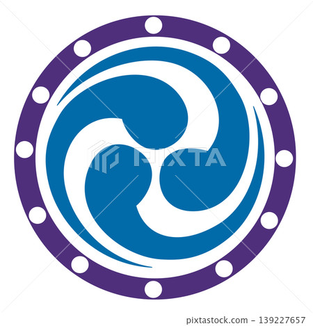Pattern: Long-tailed left-facing triple tomoe Pattern: Long-tailed left-facing triple tomoe 139227657