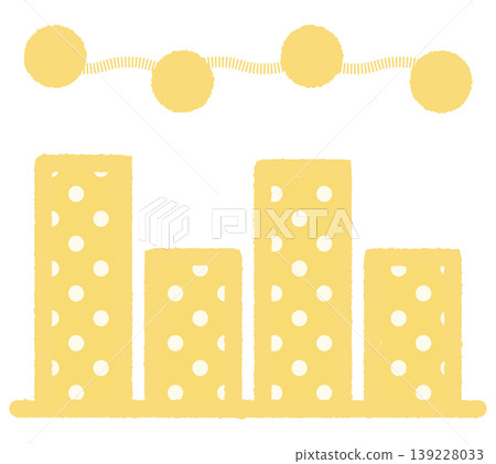 Simple line and bar graph icons, bumpy polka dots Simple line and bar graph icons, bumpy polka dots 139228033