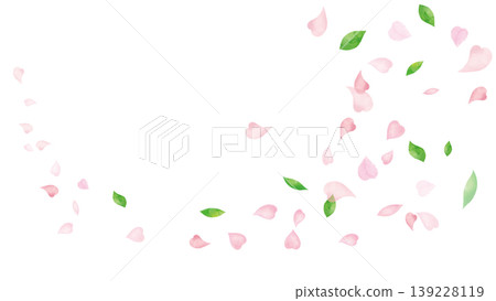 Watercolor style, petals and leaves fluttering about. Watercolor style, petals and leaves fluttering about. 139228119