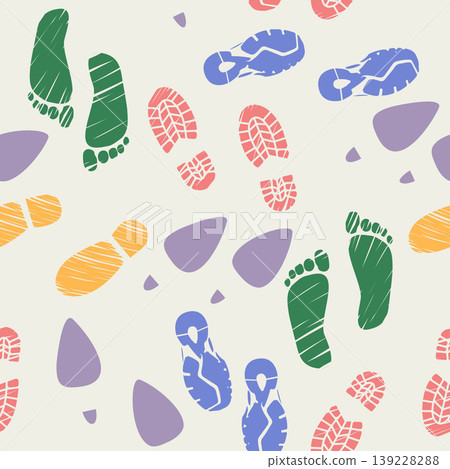 Colorful Square Dynamic Seamless Pattern Composition of Different Shoes Colorful Square Dynamic Seamless Pattern Composition of Different Shoes 139228288