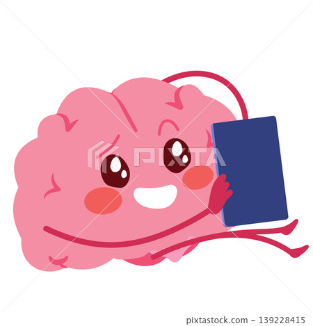 Relaxed Brain with Smartphone Procrastination Concept Relaxed Brain with Smartphone Procrastination Concept 139228415