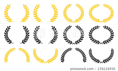 Laurel wreath frame sets in gold and black, 24 varieties. Laurel wreath frame sets in gold and black, 24 varieties. 139228450