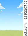 A refreshing background image featuring a blue sky and a vast grassland. 139229792