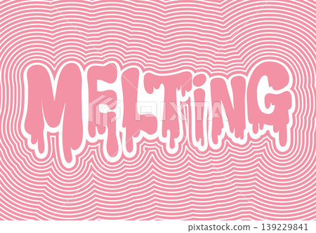 Retro Pink Melting Text on Concentric Wavy Pattern Background Retro Pink Melting Text on Concentric Wavy Pattern Background 139229841
