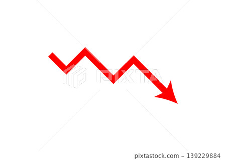 Market Decline Concept on White Background Market Decline Concept on White Background 139229884