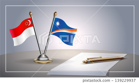 Small national flag of Singapore and Marshall Islands flag Relation, Template Vector Illustration Small national flag of Singapore and Marshall Islands flag Relation, Template Vector Illustration 139229937