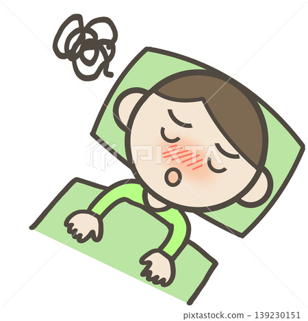 A boy who is sick and confined to bed 139230151