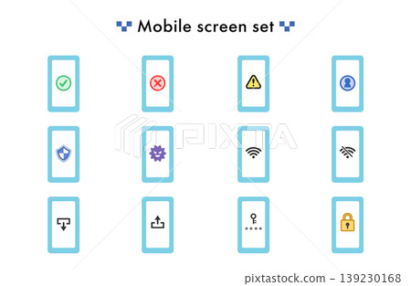 Smartphone screen illustration set (mobile, smartphone) Smartphone screen illustration set (mobile, smartphone) 139230168