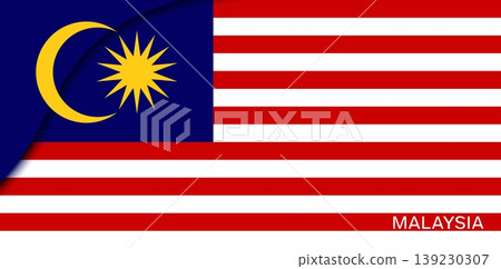 Paper cut flag of Malaysia 31 august independence day national holiday vector papercut banner. Vector 3d layered Malaysian pennant with crescent and star over red white stripes, evoking national pride Paper cut flag of Malaysia 31 august independence day national holiday vector papercut banner. Vector 3d layered Malaysian pennant with crescent and star over red white stripes, evoking national pride 139230307