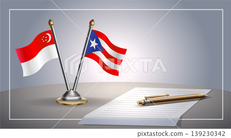 Small national flag of Singapore and Puerto Rico flag Relation, Template Vector Illustration Small national flag of Singapore and Puerto Rico flag Relation, Template Vector Illustration 139230342