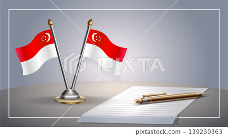 Small national flag of Singapore flag, Template Vector Illustration 139230363