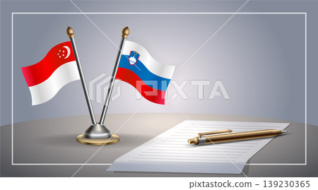 Small national flag of Singapore and Slovenia flag Relation, Template Vector Illustration Small national flag of Singapore and Slovenia flag Relation, Template Vector Illustration 139230365