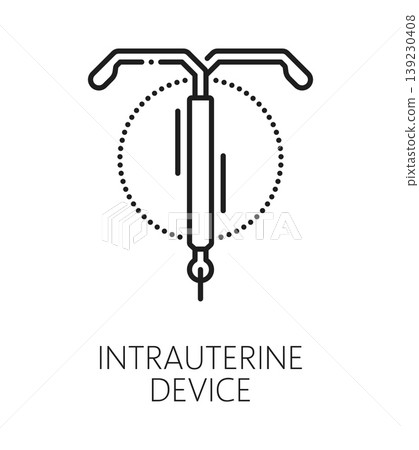 Intrauterine device gynecology medical line icon or pictogram. Urinary health outline symbol, pregnancy healthcare thin line vector icon. Reproductive medicine, gynecology sign with medical equipment Intrauterine device gynecology medical line icon or pictogram. Urinary health outline symbol, pregnancy healthcare thin line vector icon. Reproductive medicine, gynecology sign with medical equipment 139230408