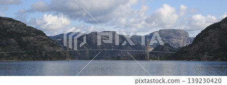 Lysefjord Bridge and mountains, Rogaland, Norway. 139230420