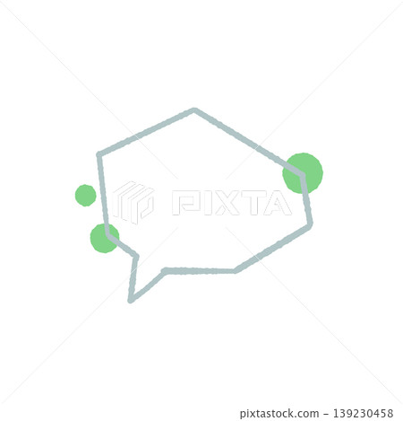 A speech bubble with a rough, angled green decoration. A speech bubble with a rough, angled green decoration. 139230458