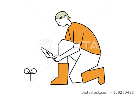 A woman planting seedlings A woman planting seedlings 139230488
