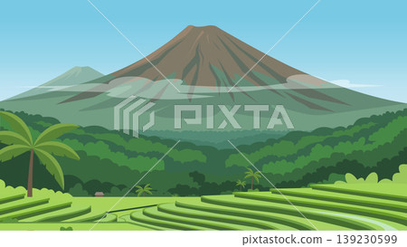 Tropical Canopy Bali Jungle Flat Design Illustration Tropical Canopy Bali Jungle Flat Design Illustration 139230599