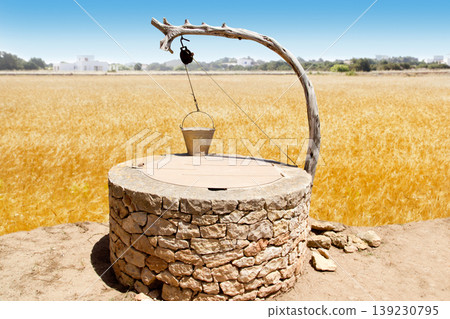 Draw well traditional mediterranean masonry 139230795