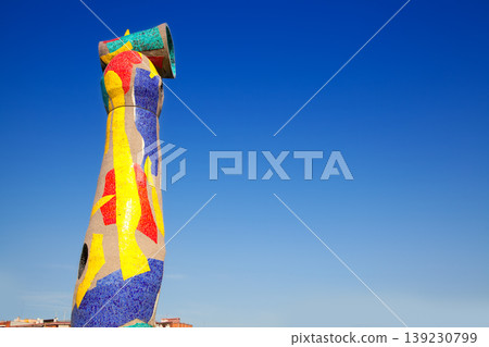 Dona i Ocell sculpture of Joan Miro in Barcelona Dona i Ocell sculpture of Joan Miro in Barcelona 139230799