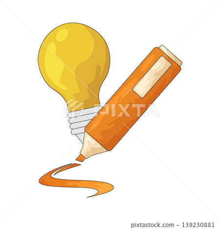 Illustration of Marker with Light Bulb Illustration of Marker with Light Bulb 139230881