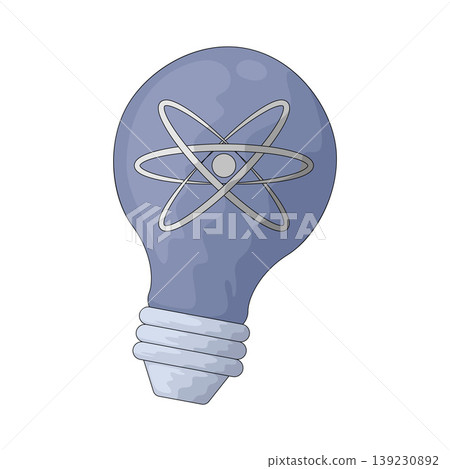 Illustration of Lightbulb with atom Illustration of Lightbulb with atom 139230892