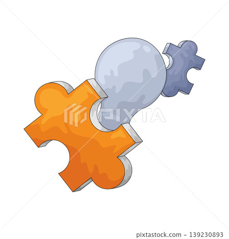 Illustration of Lightbulb with Puzzle Illustration of Lightbulb with Puzzle 139230893