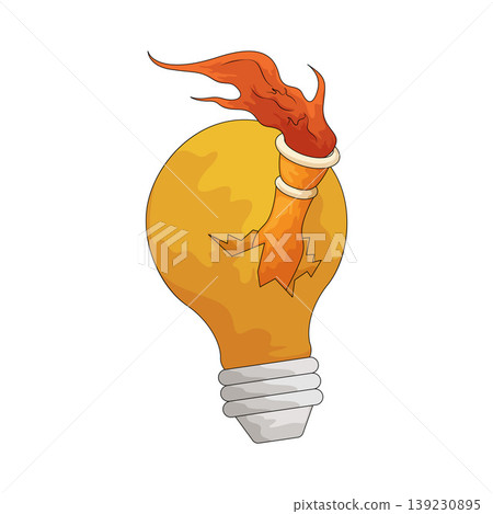 Illustration of Lightbulb with torch 139230895