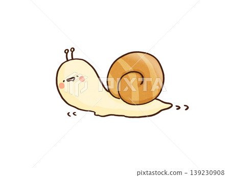 一隻蝸牛緩慢地以自己的節奏向前移動的插圖(比喻按自己的節奏穩步前進)。 一隻蝸牛緩慢地以自己的節奏向前移動的插圖(比喻按自己的節奏穩步前進)。 139230908