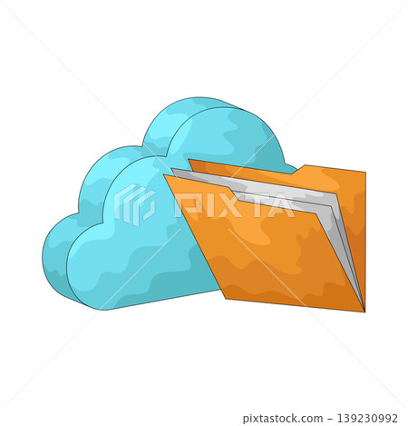 Illustration of cloud folder Illustration of cloud folder 139230992