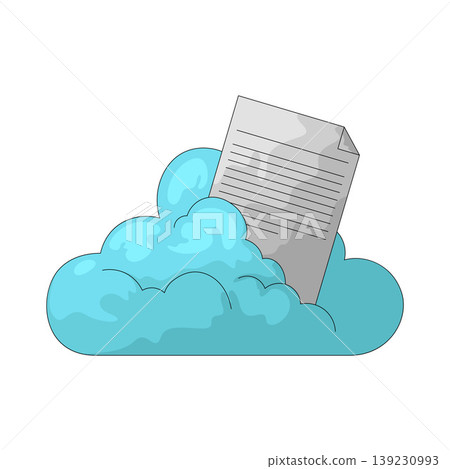 Illustration of cloud document Illustration of cloud document 139230993