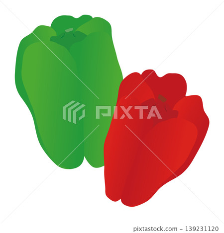 甜椒，紅甜椒圖示插圖 139231120